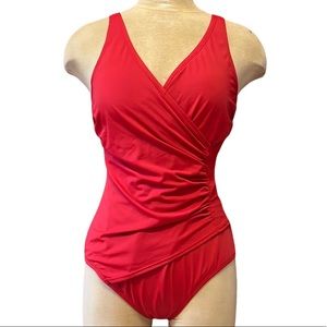 Jantzen Swimsuit Red One Piece Classics Slimming 12